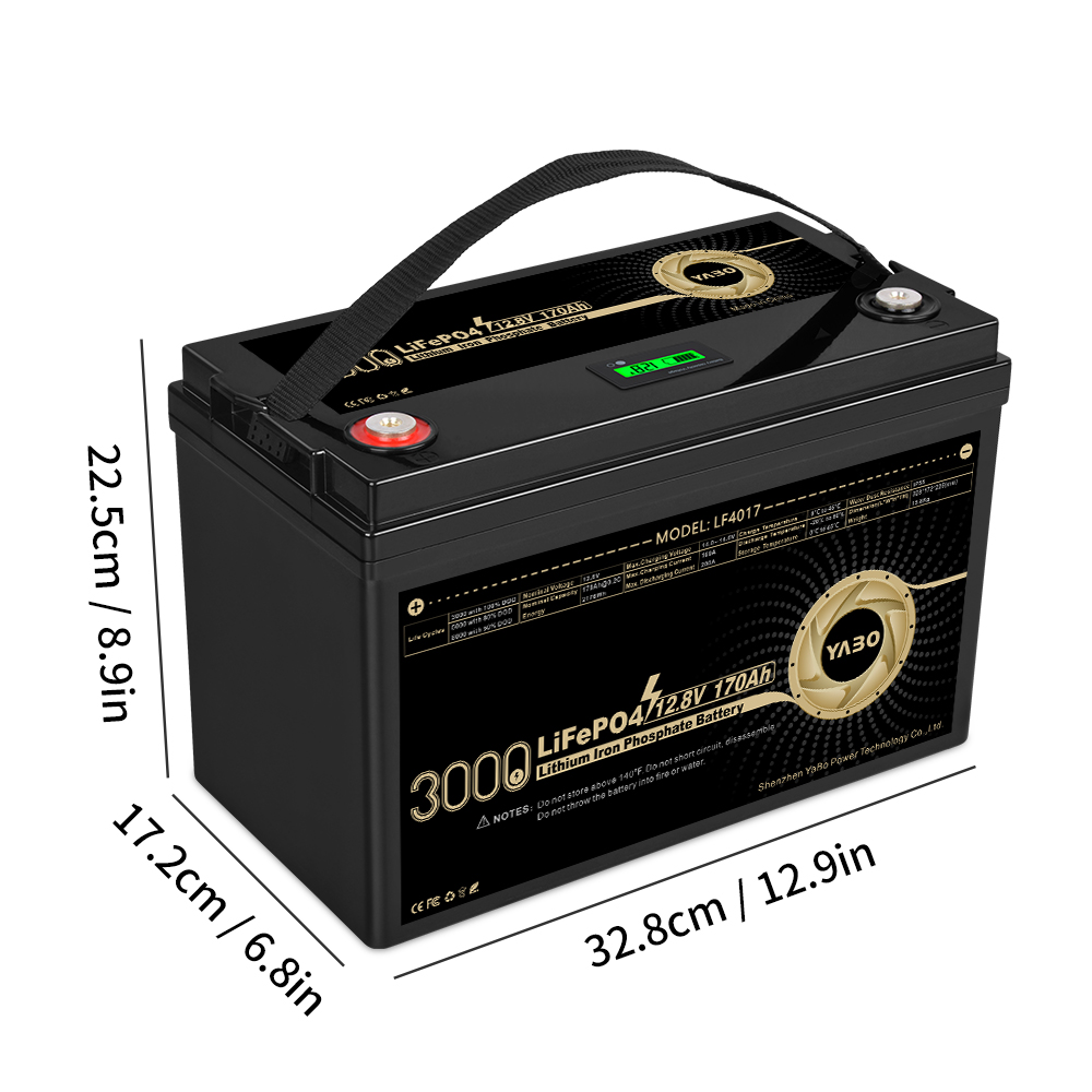 YABO 12V 170Ah LiFePO4 Battery with High Safety Standards for Home Storage​